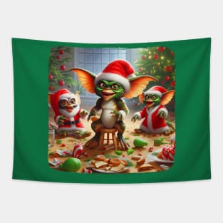 Gremlins Christmas party Tapestry