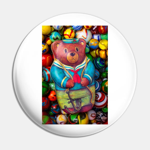 Bear Tin With Colorful Marbles Pin by photogarry