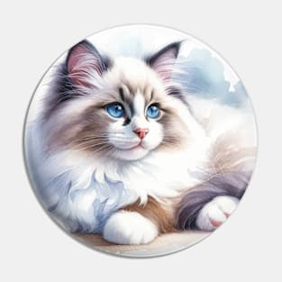 Ragdoll Watercolor Kitten - Cute Kitties Pin