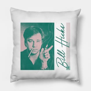 Bill Hicks •• Retro 90s Aesthetic Style Design Pillow