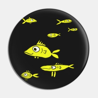 School of fish with yellow fish Pin