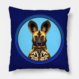 African Painted Dog Circle Pillow