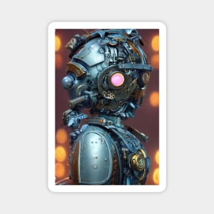 Portrait of a retro steampunk robot Magnet