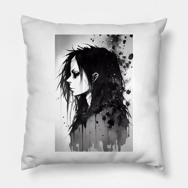 Inky Horror Woman Pillow by TortillaChief