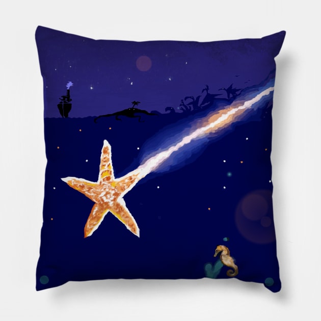 Shooting Starfish Pillow by TenomonMalke