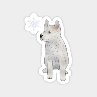 Hund mit Schneeflocke Magnet