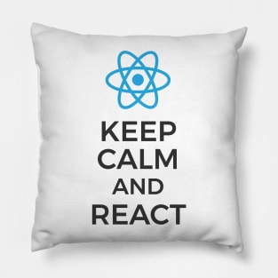 Keep Calm and React JS Pillow