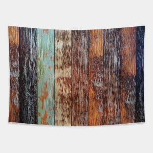 Rustic western country farmhouse teal brown barn wood Tapestry