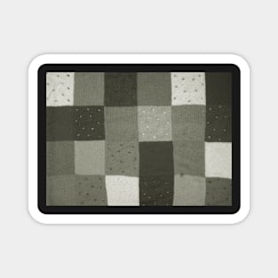 black and white knitted patchwork squares Magnet