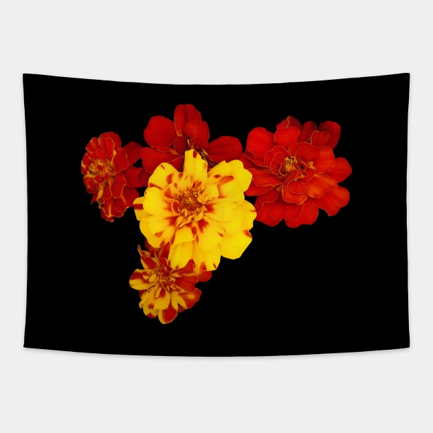 Marigolds - Marigold Heart Tapestry by SusanSavad