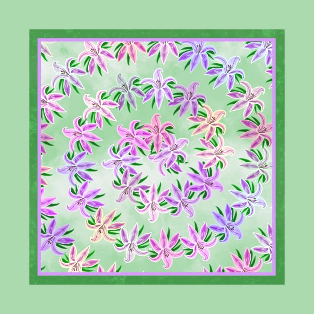 Floral Lily Green and Purple by XanderWitch Creative