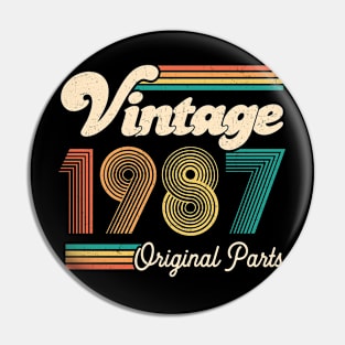 Retro Vintage 1987 Limited Edition 35th Birthday 35 Years Old Gift For Men Women Pin