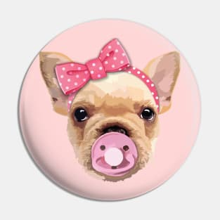 Bulldog with headband Pin