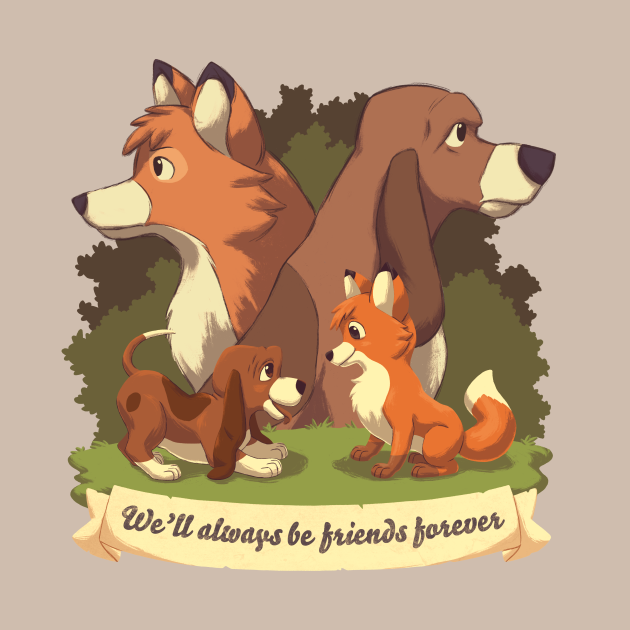 We ll Always Be Friends Forever // Red Fox, Hound Dog, 80s Kid, BFF