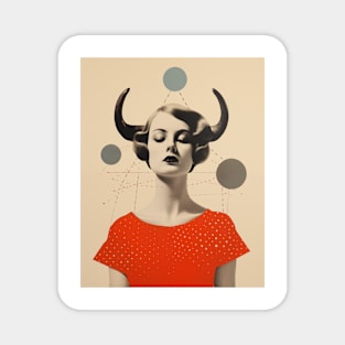 Taurus collage art astrology Magnet