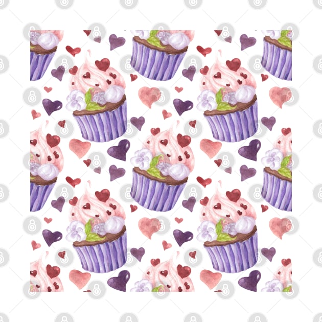 Creamy Chocolate Cupcake Pattern by paintingbetweenbooks