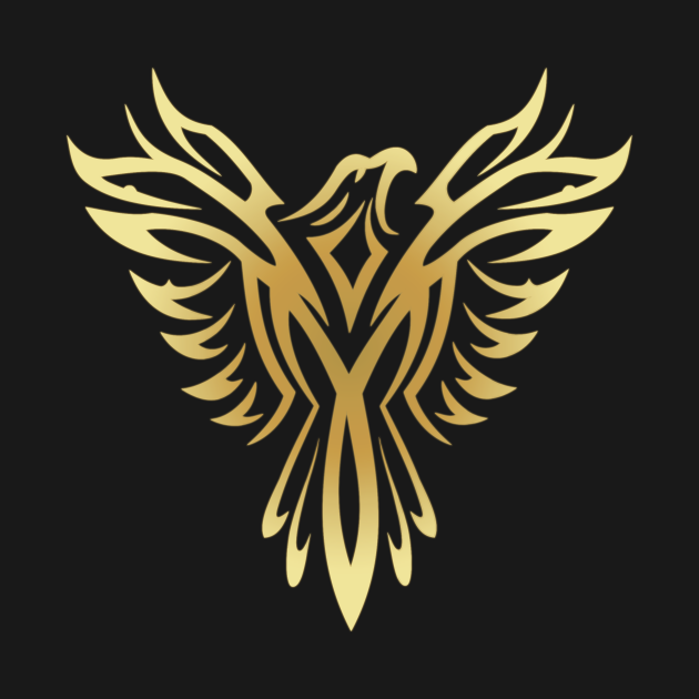 Stylish Gold Phoenix Mythical Bird Rising Born Again - Phoenix - T ...