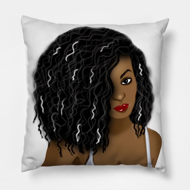 melanin queen Pillow by Spinkly Creations 