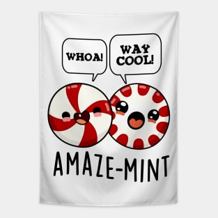 Amaze-mint Cute Peppermint Candy Pun Tapestry