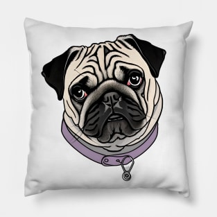 Cute dog pug Pillow