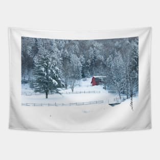 Snowy Day on Lower Michigan Road Tapestry