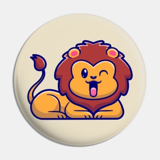 Cute Lion Smiling Cartoon Pin