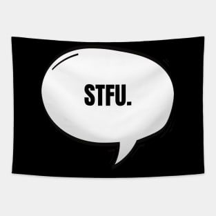 STFU Text-Based Speech Bubble Tapestry