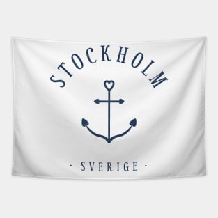 Stockholm capital of Sweden Anchor Vintage Design Tapestry