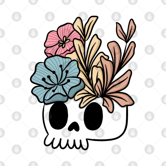 Skull and Flowers by Nightly Crafter