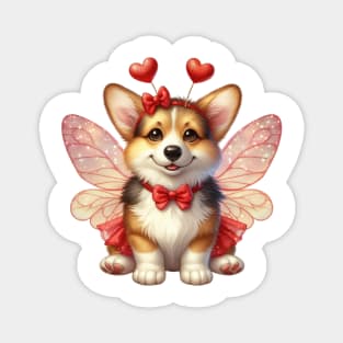 Valentine Fairy Corgi Dog Magnet