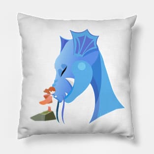 Dragon and girl Pillow