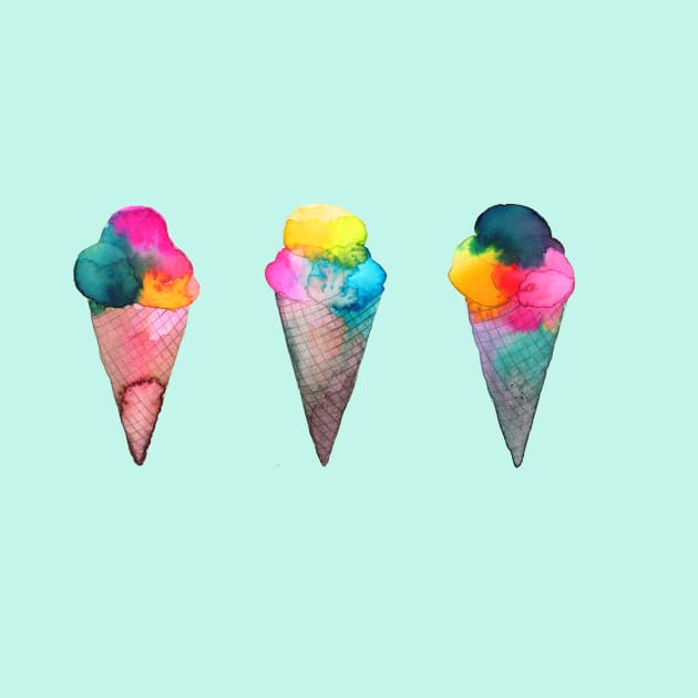 Colorful Ice Cream Cones by ninoladesign