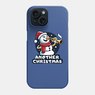 Another Christmas: Snowy Santa with Trumpet Phone Case