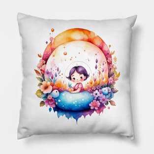 Girl in a fantasy world Pillow