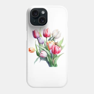 Tulip flowers bouquet Phone Case