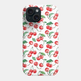 Red Cherry Fruit Pattern Phone Case