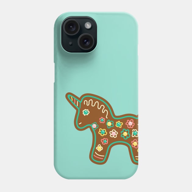 Cute Gingerbread Unicorn Phone Case by XOOXOO