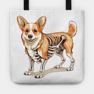 Skeleton Pembroke Welsh Corgi Dog Tote