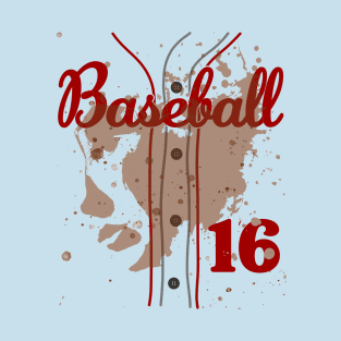 Baseball Jersey Number 16 Kids Baseball Uniform Dirty Funny #16 T-Shirt