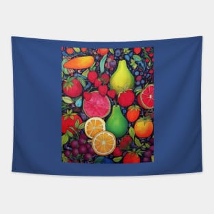 Bright Mixed Fruits Pattern Tapestry