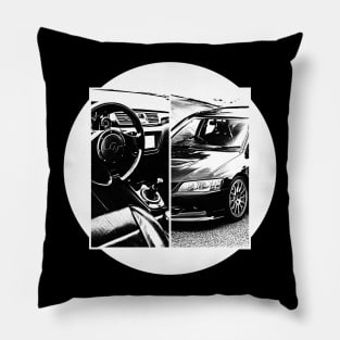 MITSUBISHI LANCER EVO IX Black 'N White 5 (Black Version) Pillow