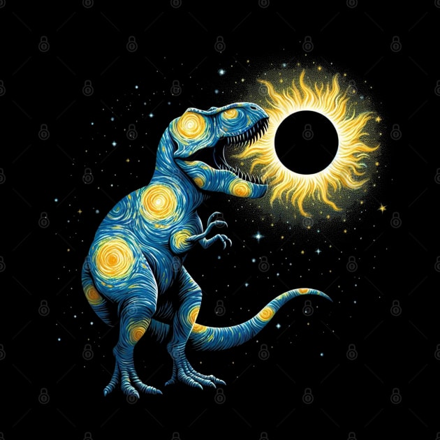 Total Solar Eclipse T-rex Dinosaur April 8 2024 by HBart