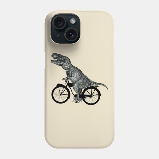 funny t rex bicycling Phone Case by Collagedream