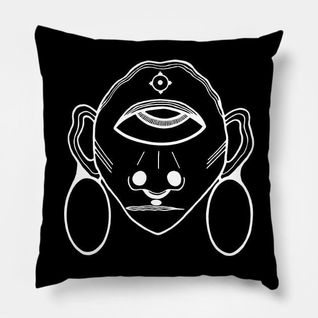 TRIBAL CYCLOP Pillow by WiredMind