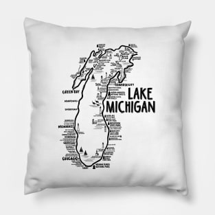 Lake Michigan Map Pillow