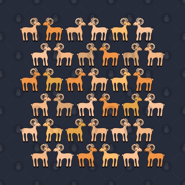 Cute Mountain Goat (Mouflon) Pattern by Davey's Designs