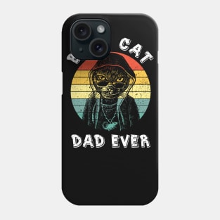 Best Cat Dad Ever Vintage Sunset Phone Case