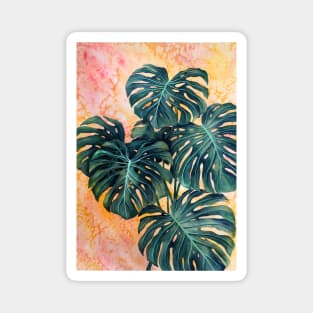 Monstera Deliciosa Abstract Painting Magnet