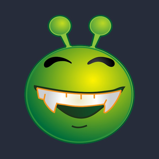 Funny Alien Monster ET Extraterrestrial Martian Green Man Emoji for Women, Men and Kids 6 by PatrioTEEism