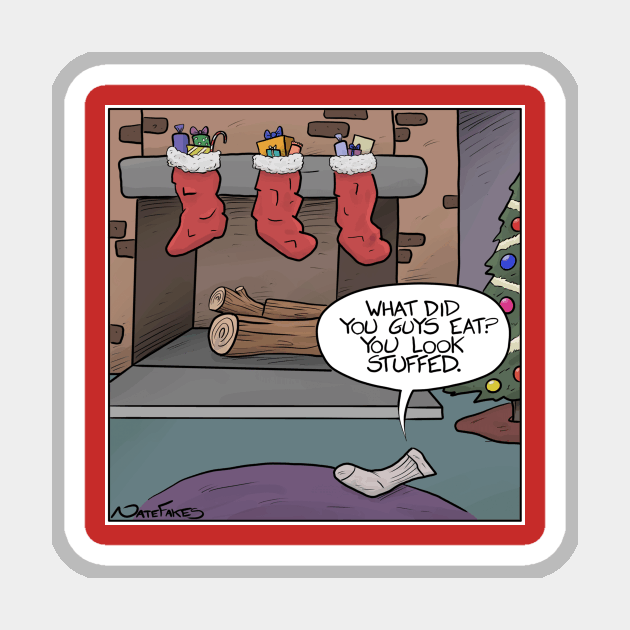 Stuffed Stocking Magnet by cartoonistnate